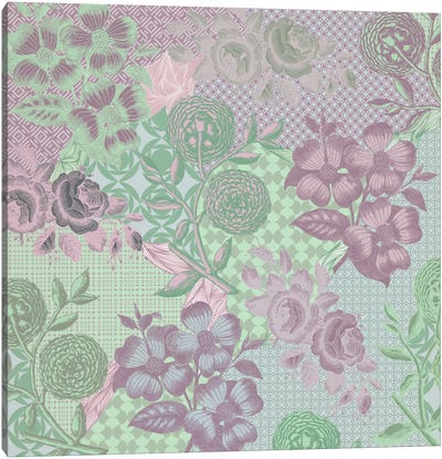 Floral Patterns (Green&Pink) Canvas Art Print - Floral Pattern Collection