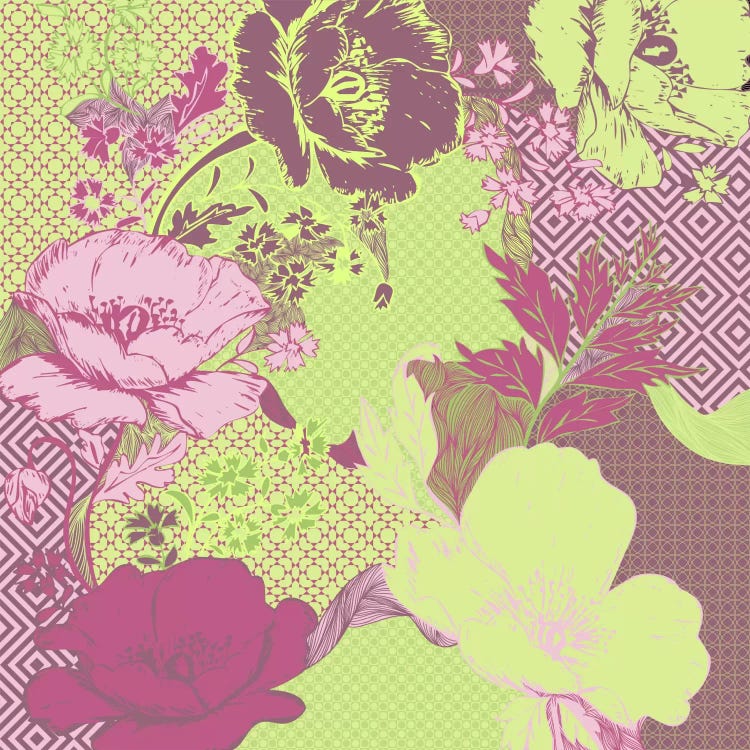 Floral Pattern (Yellow&Pink) by 5by5collective wall art