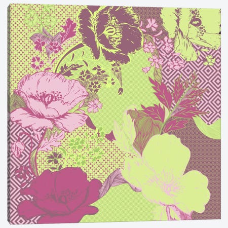 Floral Pattern (Yellow&Pink) Canvas Print #FLPN133} by 5by5collective Canvas Print