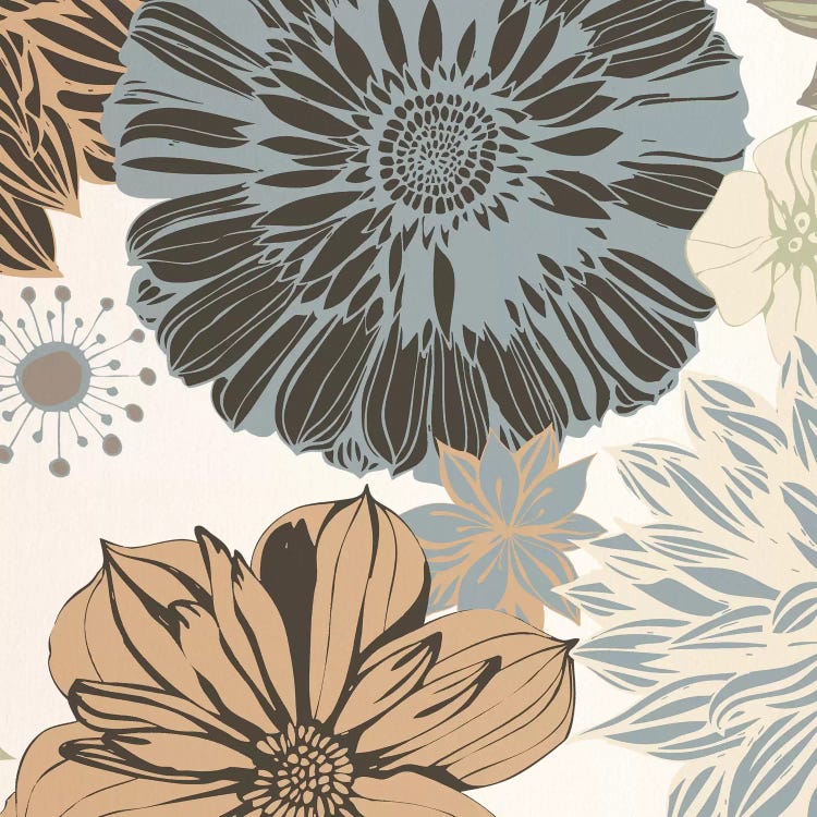 Flowers (Gray&Brown&White)