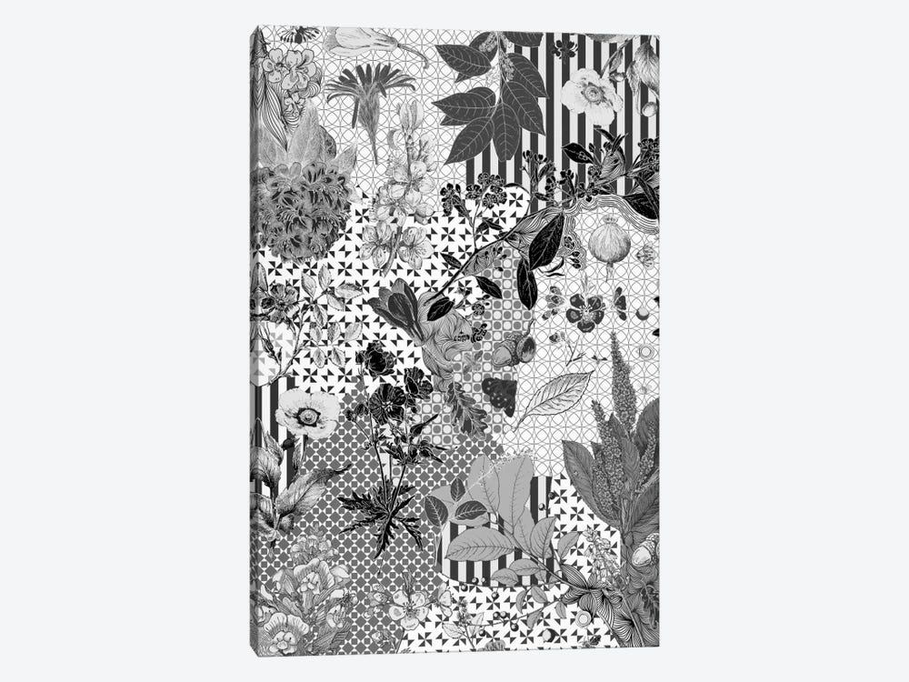 Flower Pattern (Black&White) by 5by5collective 1-piece Canvas Art Print