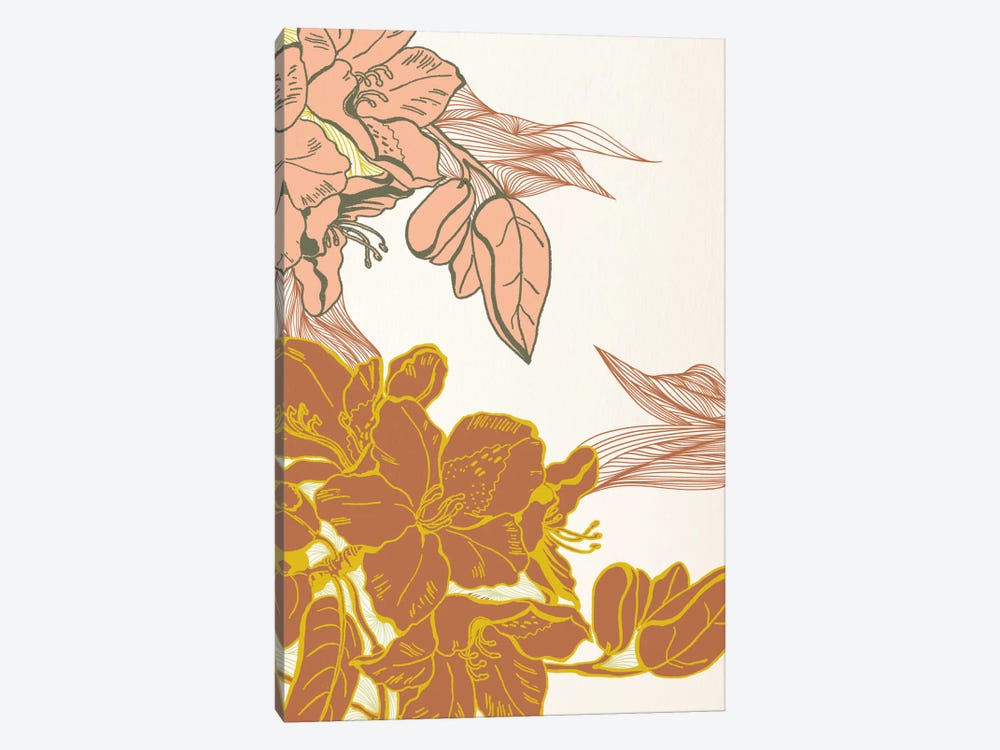 Flowers&Leaves (Orange) by 5by5collective 1-piece Canvas Wall Art