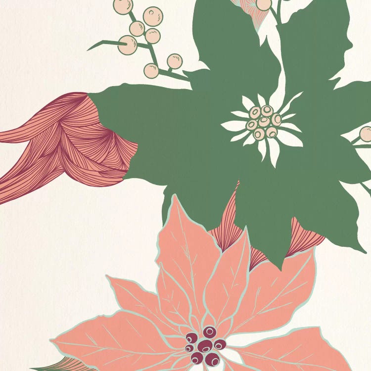 Green&Red Flowers by 5by5collective wall art