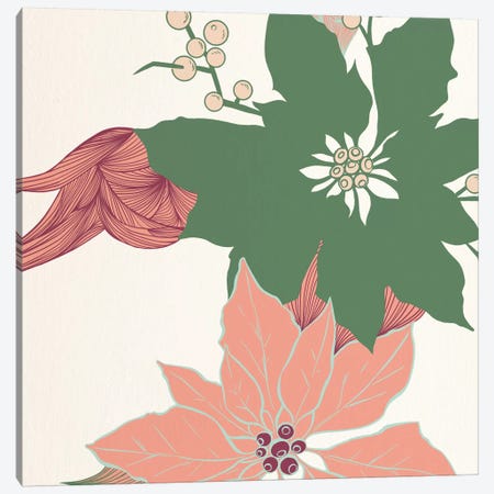 Green&Red Flowers Canvas Print #FLPN147} by 5by5collective Canvas Print