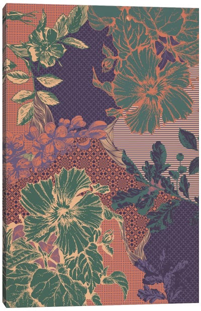 Flowers&Ornaments (Multi-Color) Canvas Art Print - Floral Pattern Collection