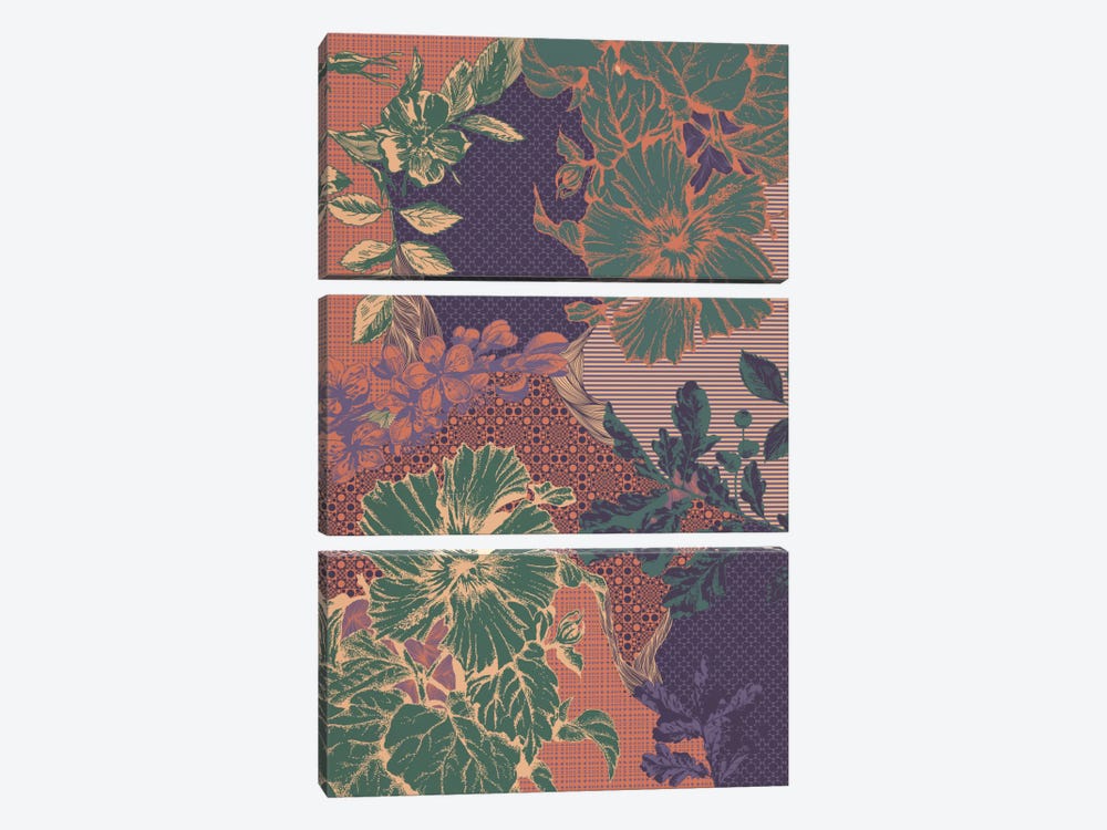 Flowers&Ornaments (Multi-Color) by 5by5collective 3-piece Canvas Art