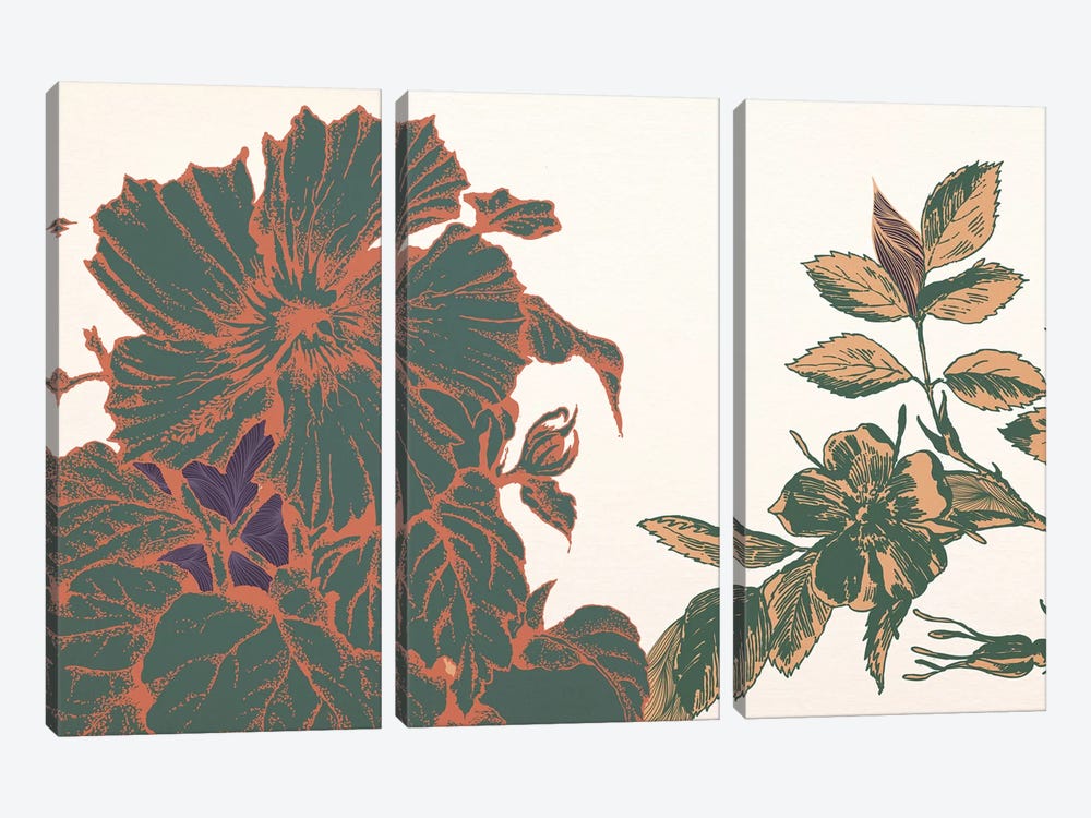 Flowers&Sprigs by 5by5collective 3-piece Canvas Print