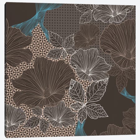 Floral Patterns (Brown&Black) Canvas Print #FLPN153} by 5by5collective Canvas Print