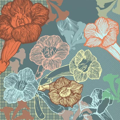 Patterns&Flowers (Multi-Color) by 5by5collective art print