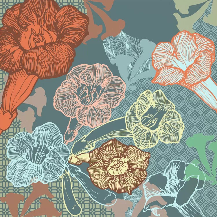 Patterns&Flowers (Multi-Color) by 5by5collective wall art