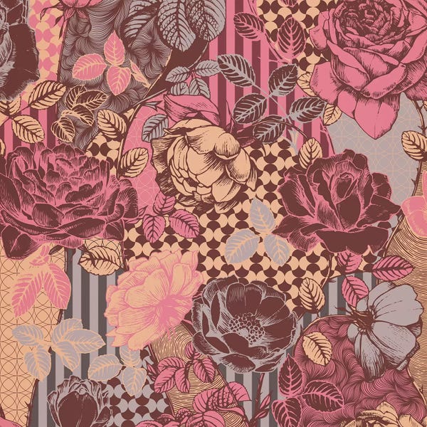 Decorative Elements: Flower Pattern (Red) by 5by5collective