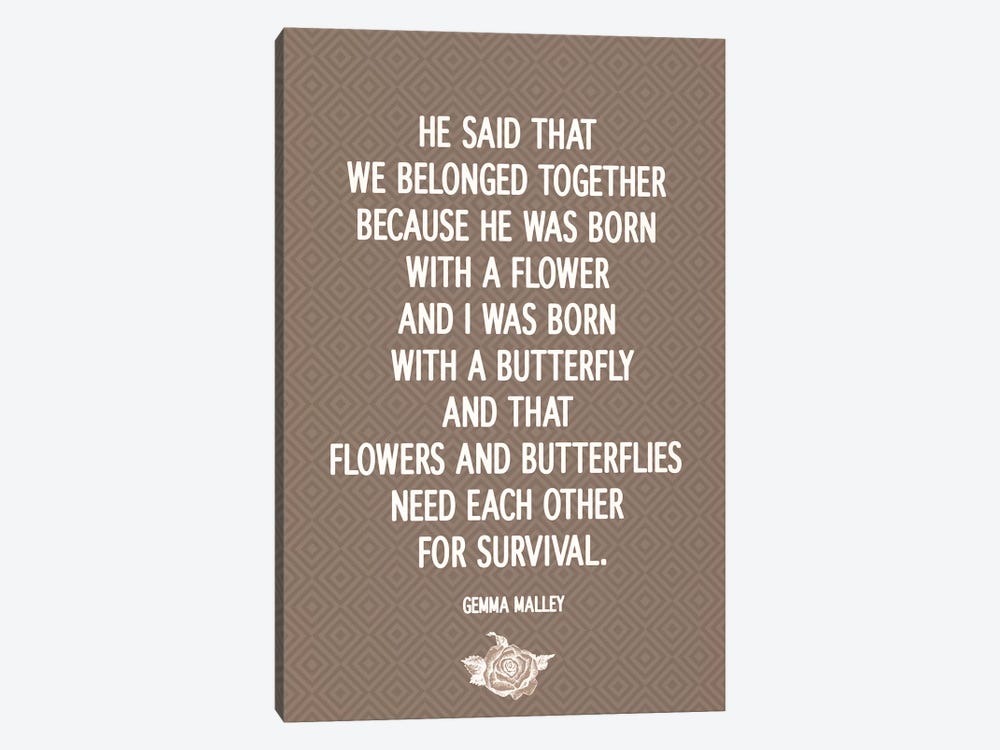 Flowers & Butterflies by 5by5collective 1-piece Canvas Print