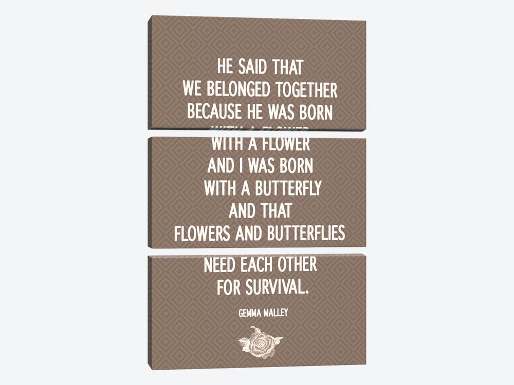 Flowers & Butterflies by 5by5collective 3-piece Art Print