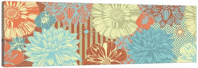 Flower Pattern (Tri-Color) Canvas Art Print - Rose Art