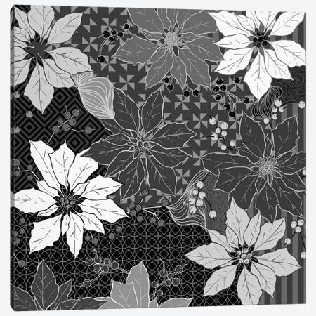 Flowers & Ornaments (White&Black) Canvas Print #FLPN29} by 5by5collective Canvas Artwork