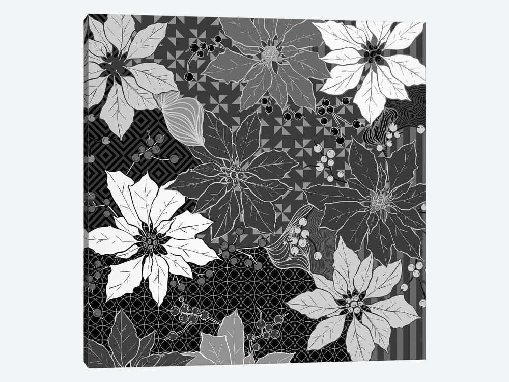 Flowers & Ornaments (White&Black) by 5by5collective 1-piece Canvas Art
