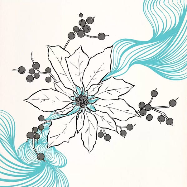 Poinsettias: Tri-Colored Flower by 5by5collective