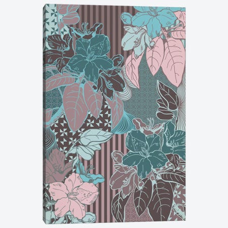 Flowers & Patterns (Vinous&Green) Canvas Print #FLPN33} by 5by5collective Art Print
