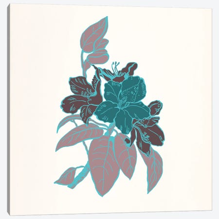 Flowers & Leaves (Vinous&Green) I Canvas Print #FLPN34} by 5by5collective Canvas Artwork