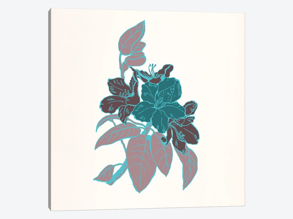 Flowers & Leaves (Vinous&Green) I by 5by5collective 1-piece Canvas Artwork