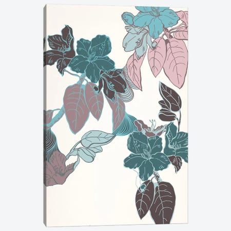 Flowers & Leaves (Vinous&Green) II Canvas Print #FLPN35} by 5by5collective Canvas Artwork