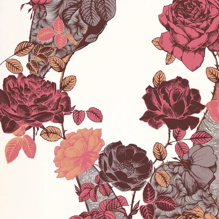 Roses & Leaves (Red) by 5by5collective wall art