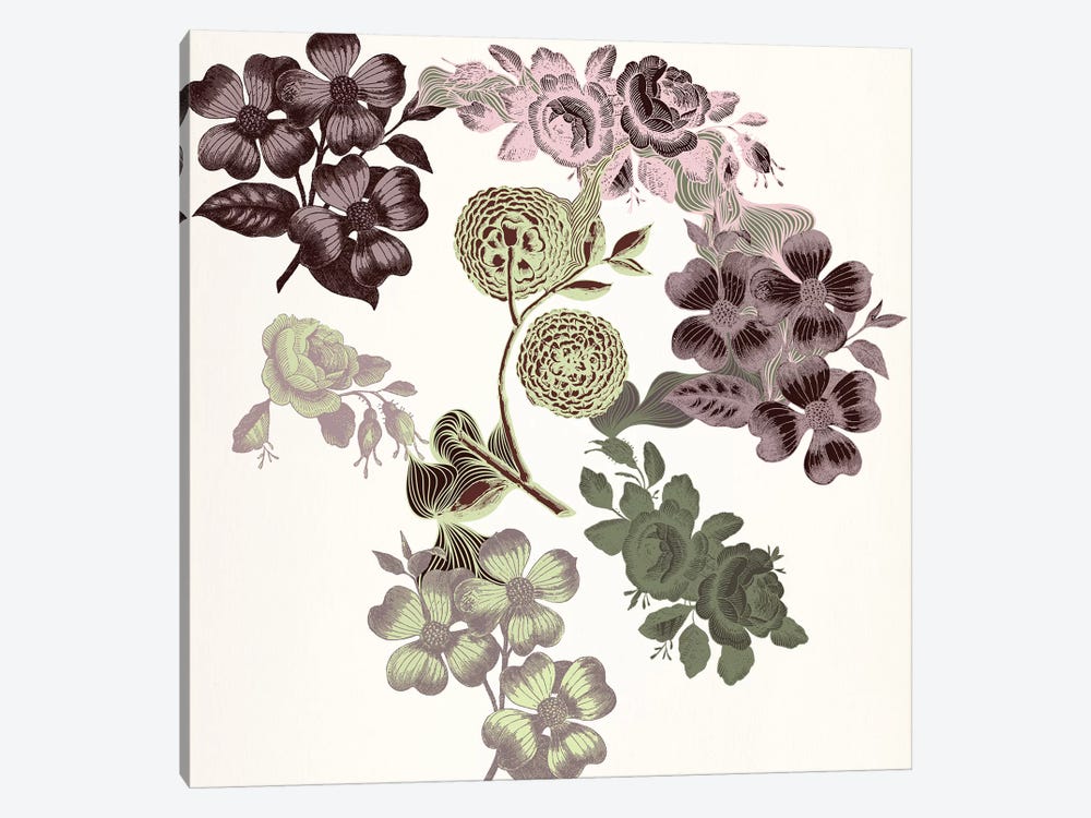 Floral Variety (Tri-Color) by 5by5collective 1-piece Canvas Wall Art