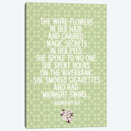 She Wore Flowers Canvas Print #FLPN48} by 5by5collective Canvas Art