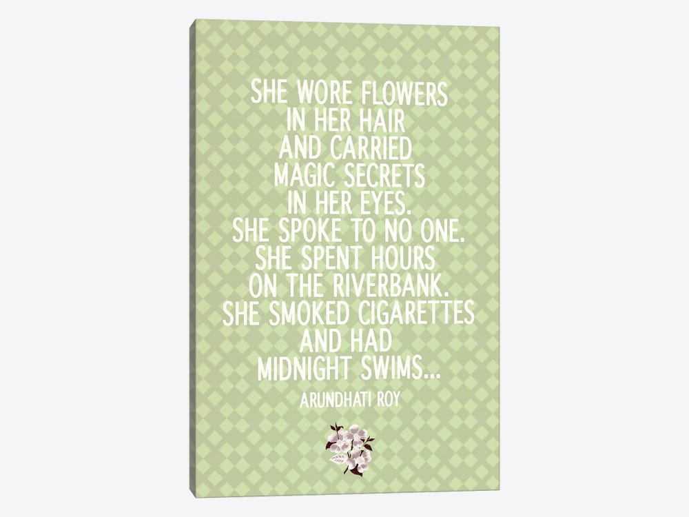 She Wore Flowers by 5by5collective 1-piece Canvas Art Print