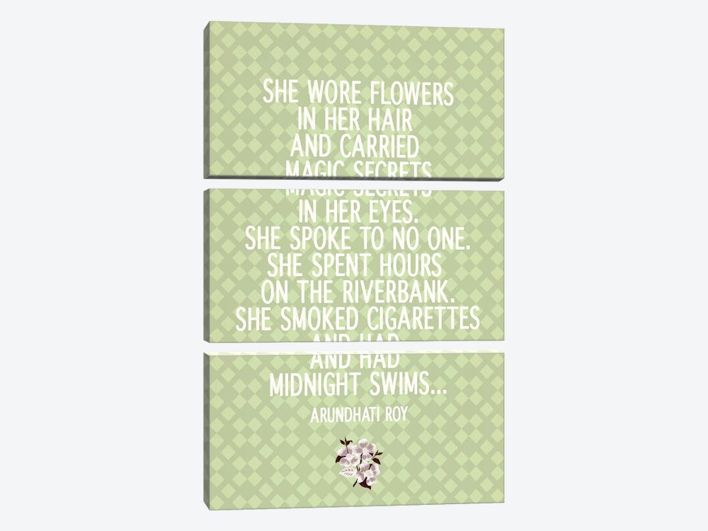 She Wore Flowers by 5by5collective 3-piece Canvas Art Print