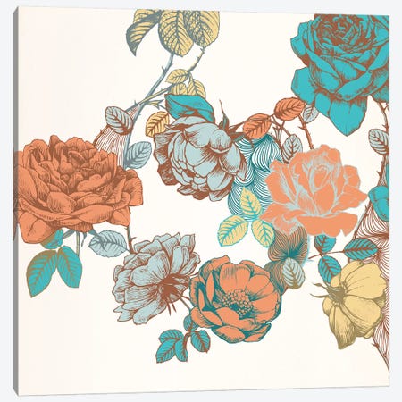 Flowers & Leaves Canvas Print #FLPN51} by 5by5collective Canvas Art Print