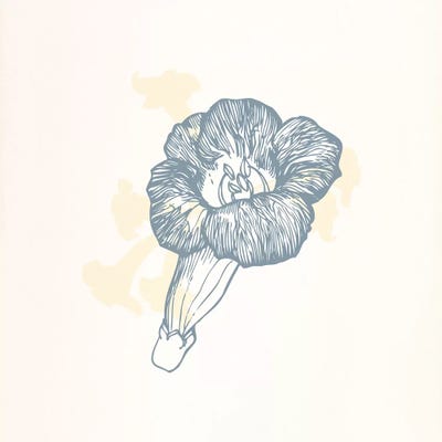 Gray Poppy on Yellow by 5by5collective art print