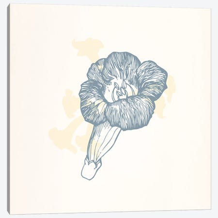 Gray Poppy on Yellow Canvas Print #FLPN54} by 5by5collective Canvas Artwork