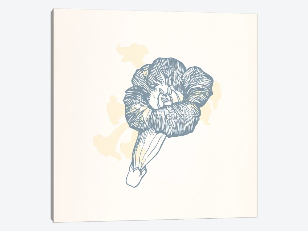 Gray Poppy on Yellow by 5by5collective 1-piece Canvas Wall Art