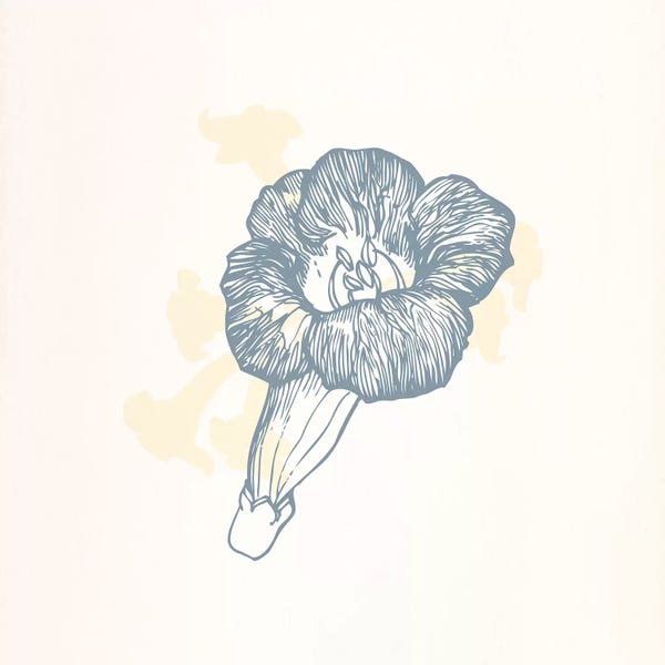 Hibiscuses: Gray Poppy on Yellow by 5by5collective