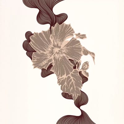 Poppy & Leaves (Brown) by 5by5collective canvas print