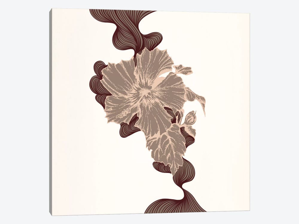 Poppy & Leaves (Brown) by 5by5collective 1-piece Art Print