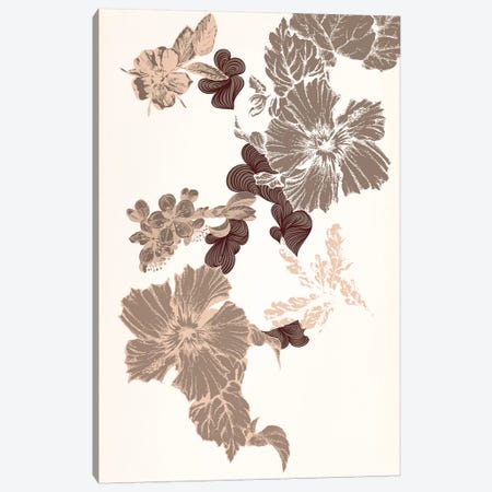Flowers (Brown) Canvas Print #FLPN63} by 5by5collective Canvas Wall Art
