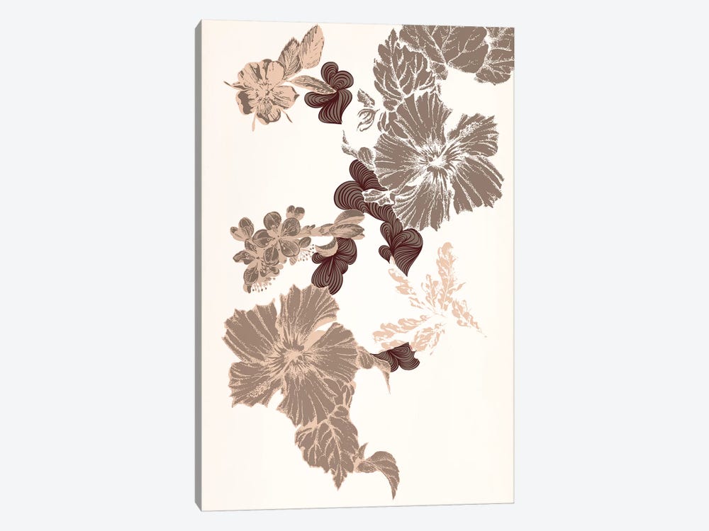 Flowers (Brown) by 5by5collective 1-piece Canvas Artwork