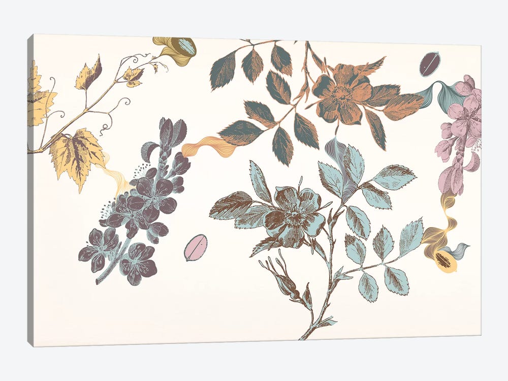 Sprigs&Flowers (Multi-Color) by 5by5collective 1-piece Art Print
