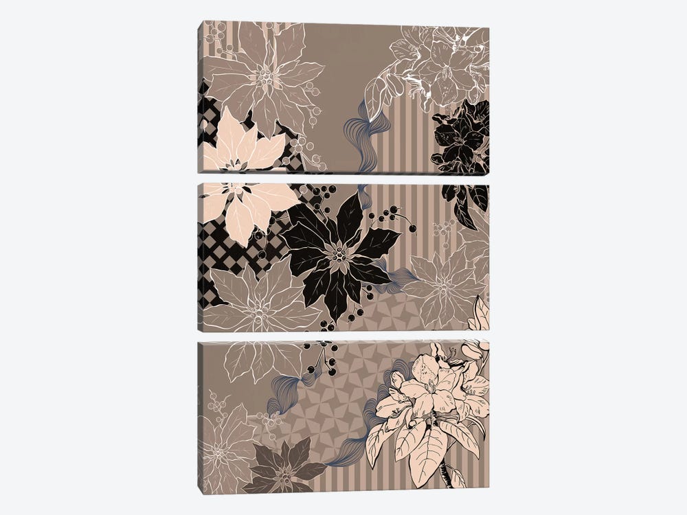 Floral Composition IV by 5by5collective 3-piece Canvas Art Print