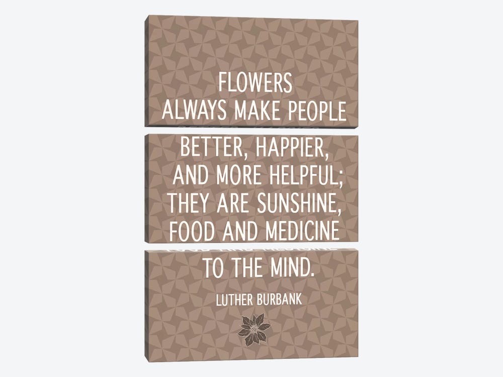 Flowers Are Happiness by 5by5collective 3-piece Canvas Art Print