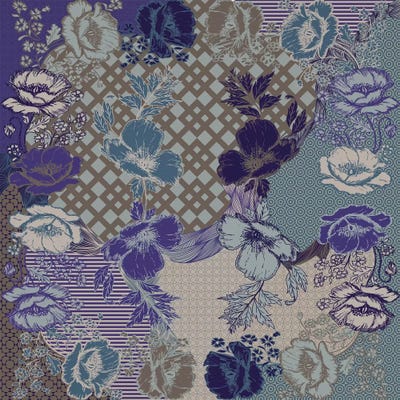 Flower Patterns (Violet, Blue&Brown) by 5by5collective canvas print