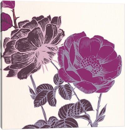 Pink Flowers Canvas Art Print - Pantone Color Collections