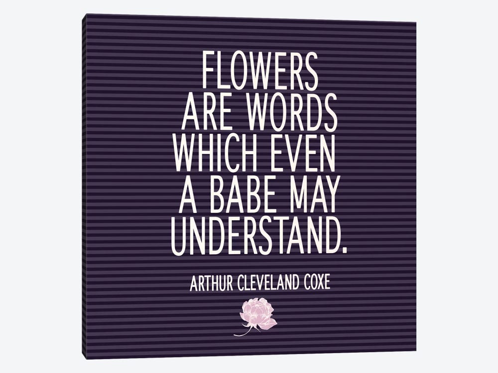 Flowers Are Words by 5by5collective 1-piece Canvas Art
