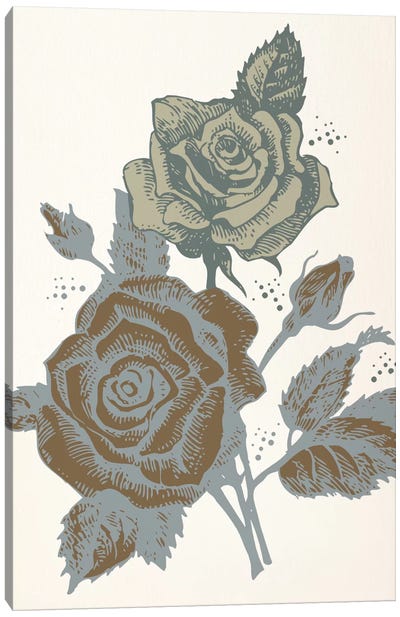 Roses (Brown&Vinous) Canvas Art Print - Holiday & Seasonal Art