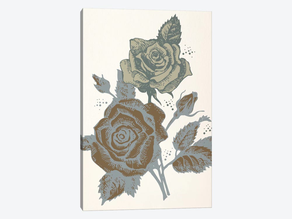 Roses (Brown&Vinous) by 5by5collective 1-piece Canvas Art Print