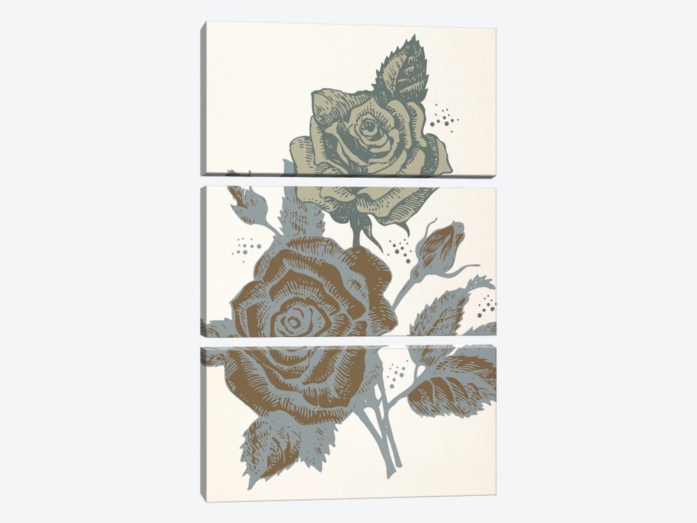 Roses (Brown&Vinous) by 5by5collective 3-piece Art Print