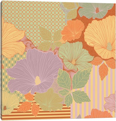 Flower Pattern (Multi-Color) Canvas Art Print - Floral Pattern Collection