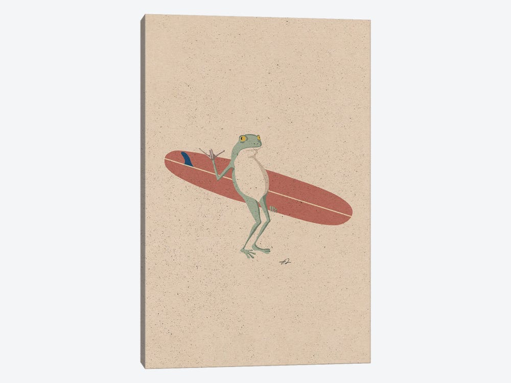 Surfing Frog by Fabian Lavater 1-piece Canvas Wall Art